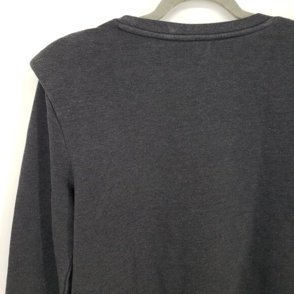 3/$25 a.n.a. Padded Shoulder Sweatshirt Top S Long Sleeve Charcoal Gray - Picture 9 of 11